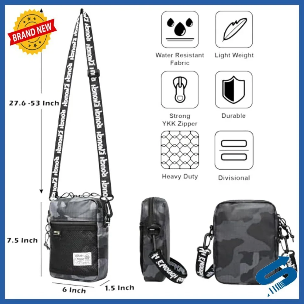 Small Crossbody Messenger Bag for Men with Adjustable Strap